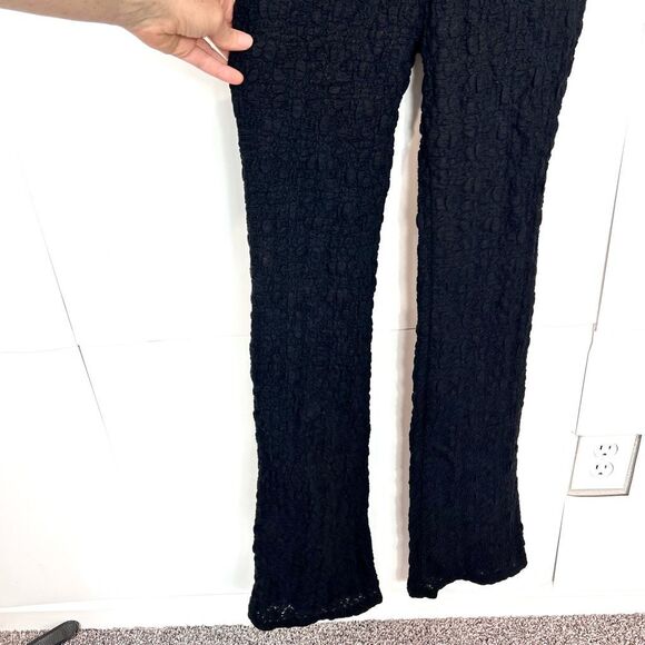 Tularosa Bobby Jumpsuit XS Black Sleeveless Halter Neck Crinkled Keyhole Stretch - Picture 7 of 16